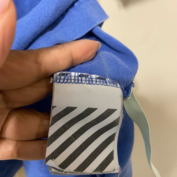 Off-White C/O Virgil Abloh blue tee shirt with pockets AS IS CONDITION XL - Picture 11 of 16
